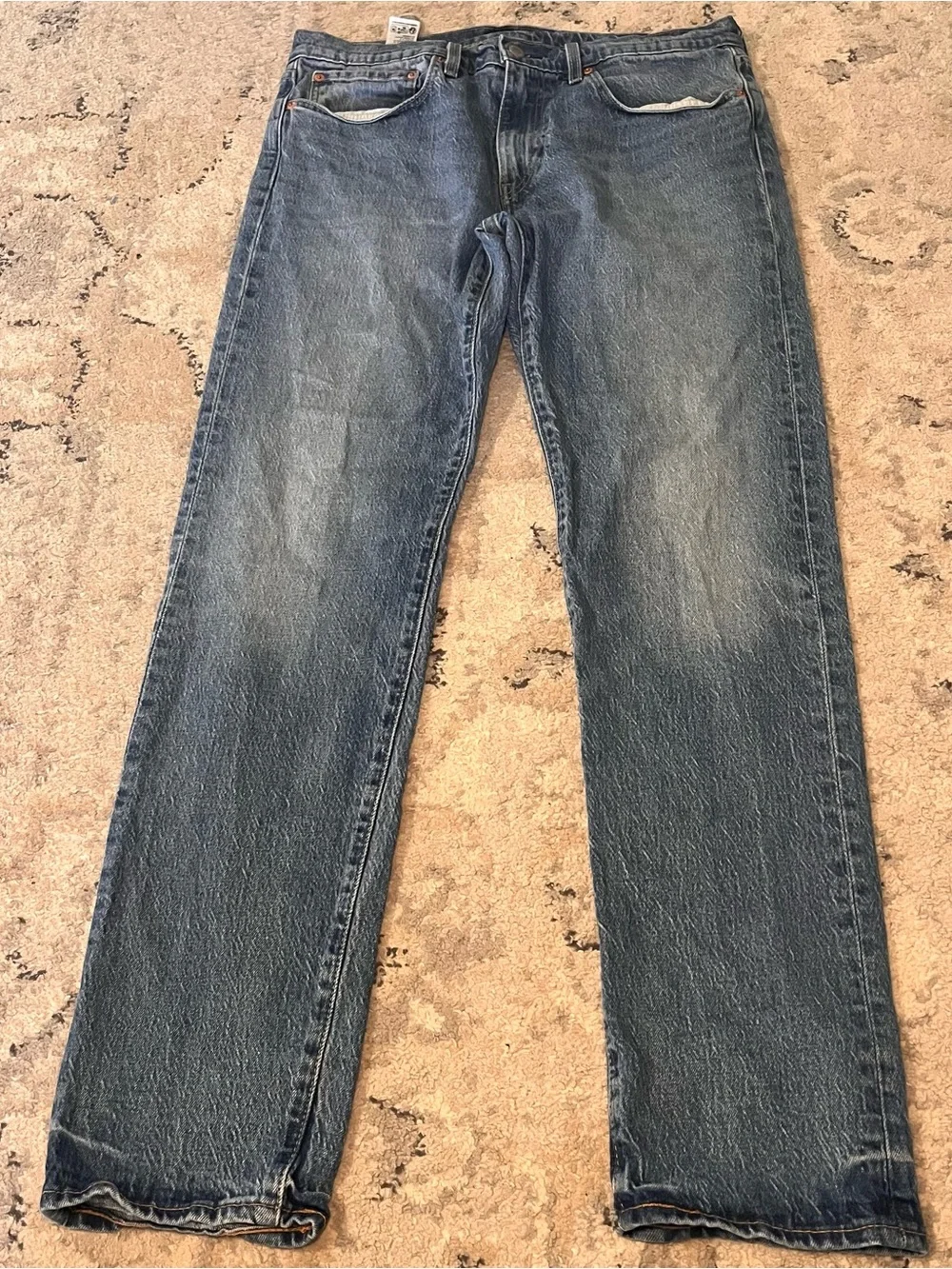 Levi's 502 34x34‎ Men's Blue Straight Jeans Premium Medium Wash